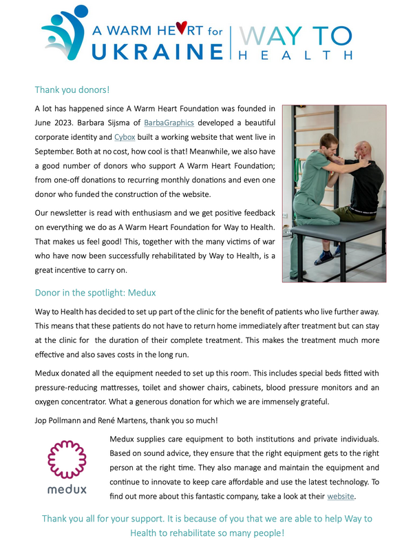 Thank you all for your support. It is because of you that we are able to help Way to Health to  …